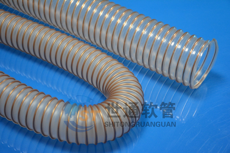 PU 鋼絲軟管，PU鋼絲管，PU聚氨酯鋼絲波紋管，耐磨工業(yè)吸塵通風(fēng)軟管 
